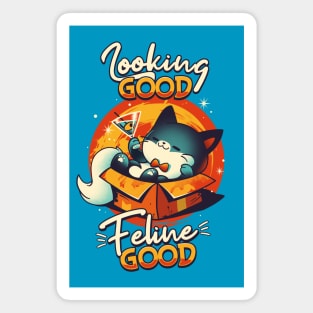 Feline Good - Cute Fancy Cat Magnet